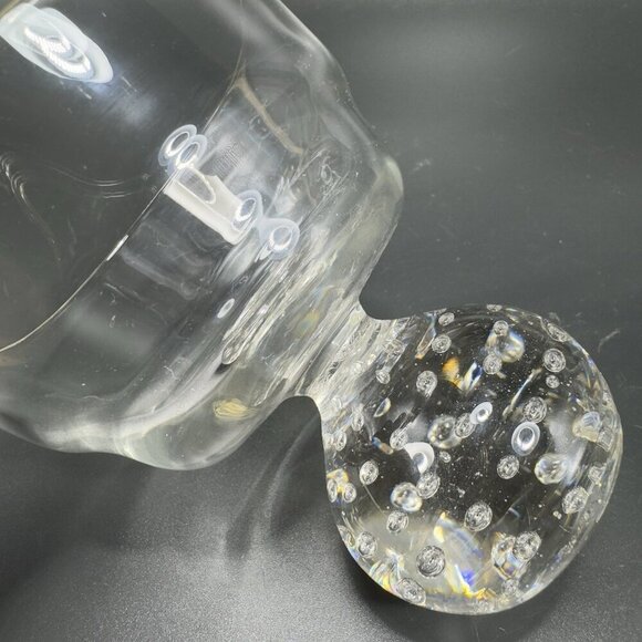 Carl Erickson Clear Controlled Bubble Glasses Stemware BarWare Goblets Cups Set2 - Picture 9 of 12